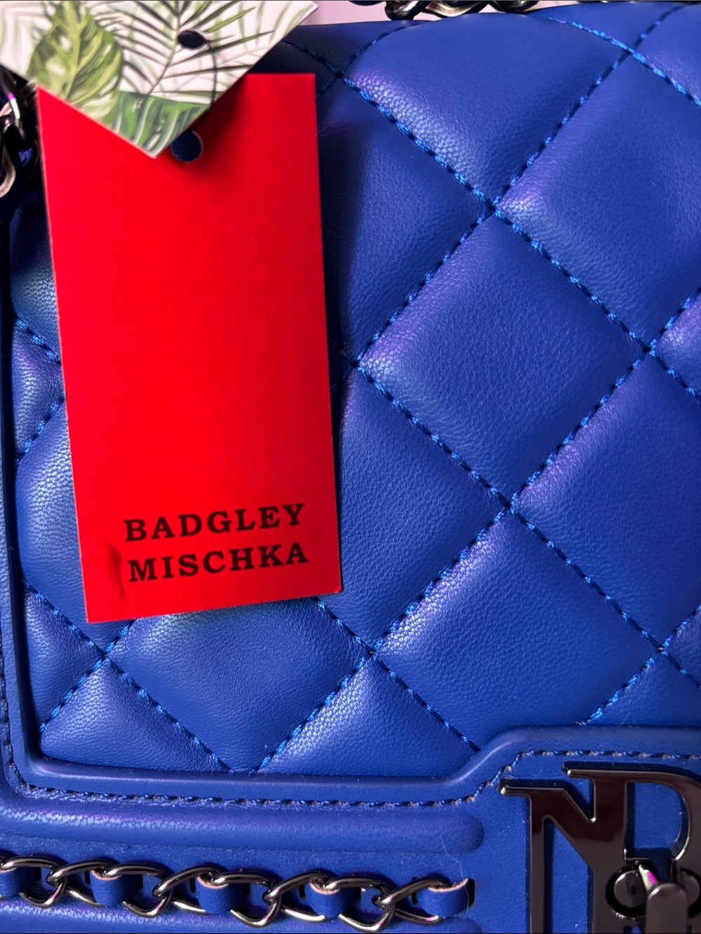 Badgley Mischka Quilted Vegan Leather Crossbody NWT - Picture 4 of 14